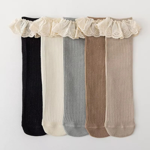 Collants pour enfants QY populaires en mélange de coton avec dentelle, chauds, souples, extensibles et respirants pour nouveau-nés - Product Image 1