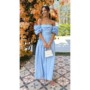 Vestido de Princesa Asimétrico de Encaje Ecológico para Primavera y Otoño, Color Azul Cielo, Estilo Mini con Hombros Descubiertos - Product Image 6