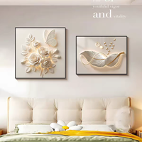 Arte Mural 3D al por Mayor, Diseño Cuadrado de Mariposas, Estilo Moderno y Lujoso, Superficie Lisa, Fácil de Manejar, Pintura de Porcelana de Cristal