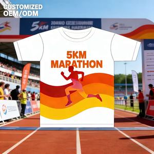 Oem Custom 100% <b>Polyester</b> Quick Dry Fit Marathon Shirt Running Tee Gym Sport <b>Tshirts</b> Heat Transfer Print Men Sublimation T-Shirt - Product Image 1