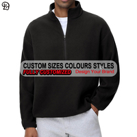 Personnalisé Hommes Demi Zip Surdimensionné Polaire Active Sweat-shirt Décontracté Pull Haut Col Montant Hiver Sherpa Chaud Avec Poche