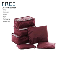 Organisateur de bagages de voyage unisexe, grand ensemble de cubes de rangement en nylon écologique, pochettes à fermeture éclair imperméables pour le linge et le rangement des sous-vêtements