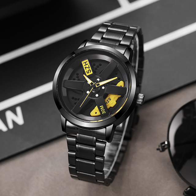 Fashion Men's Quartz Analog Watch Stainless Steel for Glam Design Blue Light Glass Stylish
