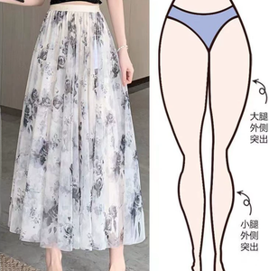 New Style 2026 Summer Dress Korean <strong>Chiffon</strong> <strong>Skirts</strong> Flower Print <strong>Skirt</strong> - Product Image 4