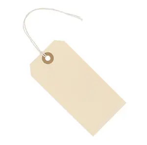 Warna berbeda kustom 300GSM kertas Hang tag Mark diperkuat lubang pengiriman Manila tag dengan kawat untuk industri konstruksi