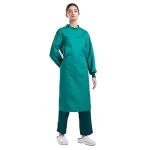 Hospital Gown Wholesale High Quality Long Sleeves Short-Sleeved Suit 100% Cotton Easy To Put On And Take Off Patient Gown