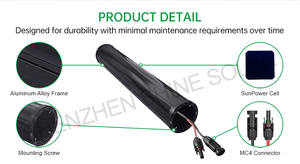 OEM 18v 24v 100w 200w Tube <span class=keywords><strong>Panneau</strong></span> solaire SunPower <span class=keywords><strong>Panneau</strong></span> PV cylindrique pour lampadaire Système de surveillance mobile solaire - Product Image 3