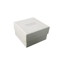 Boîte cadeau rigide blanche personnalisée en deux parties avec base imprimée, emballage haut de gamme pour invitations de mariage, cadeaux de luxe et papeterie