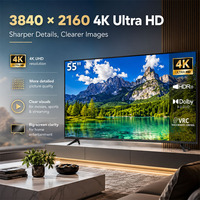 Televisor Inteligente para Hotel de 55 Pulgadas, 4K UHD HDR Android LED, Logotipo Personalizado, Wi-Fi para DLNA, Entretenimiento para Negocios y Oficinas, OEM/ODM, Altavoz Integrado