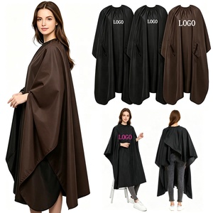 <span class=keywords><strong>Mantella</strong></span> da Barbiere/Parrucchiere Personalizzata con Logo, con Foro per il Braccio, per Taglio Capelli, Marrone - Product Image 1