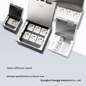 Caja de enchufe de suelo indonesio estilo Mármol, cubierta abatible de acero inoxidable para exportación, toma de corriente multiposición, enchufes europeos con clasificación IP11 - Product Image 4
