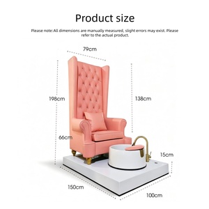 <span class=keywords><strong>Fauteuil</strong></span> de pédicure rose de luxe avec bassin pour les pieds et robinet doré, style trône, <span class=keywords><strong>fauteuil</strong></span> à dossier haut avec coussin pour salon de manucure et spa - Product Image 5