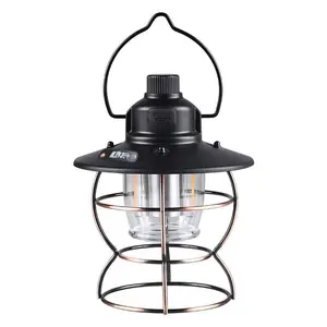 outdoor camping essentials portable Atmosphere lamp rechargeable Adjustable light source retro LED lantern