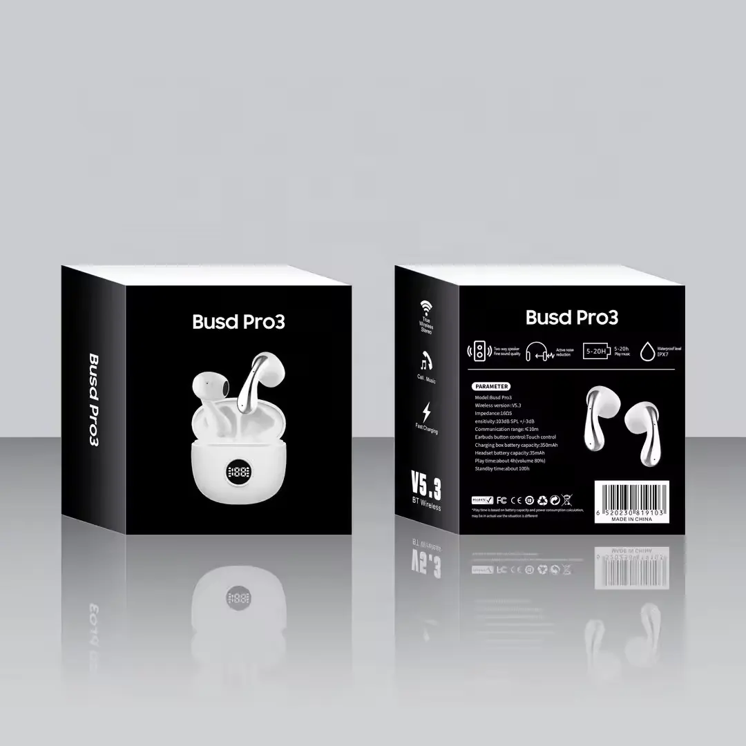 R510 R520 Buds Pro 3 Casque à affichage numérique V5.3 HIFI Sound Earbuds Casque sans fil avec faible retard TWS pour Samsung Buds