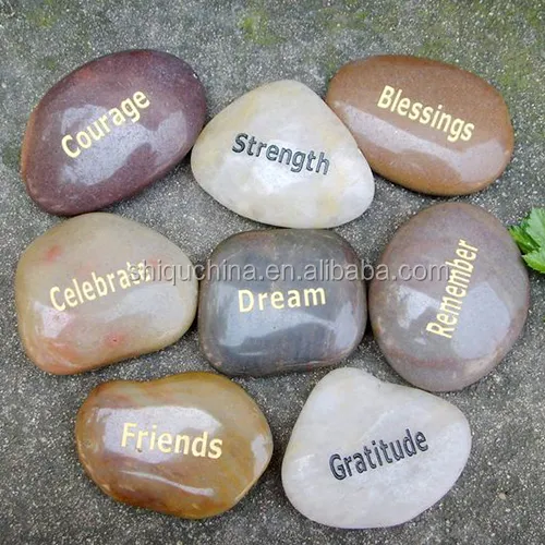 Manufacturer Sample Fast Yellow/White Memorable River Stones Customized Energy Stone For Gift