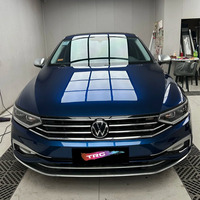 Vinilo Brillante para Automóviles, Película de PVC que Cambia de Color, Película Decorativa Automotriz Transpirable Autoadhesiva, Azul