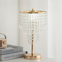 Lampe en verre cristal de luxe 110-120V LED avec perles acryliques, éclairage personnalisé, lumière d'ambiance pour chambre à coucher, lampe de nuit, lampe de salon