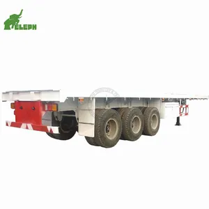 2 Axle 3 Axle 40Ft 20Footer Container Chassis Flat Bed Flatbed Goose Neck Semi Trailer