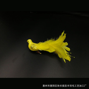 Handcrafted Realistic Bird Decoration With Feathers Orange Color Animal Shape Home Decor Easter Decoration YMFZ003 - Product Image 4