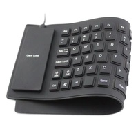 85 touches silicone numérique muet filaire pliable étanche doux et flexible usb azerty clavier de bureau pour ordinateur portable
