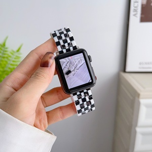 Bracelet de montre en résine Upro Fashion pour Apple Watch Series 10 9 8 SE Ultra 3, bracelet de montre intelligente imprimé à carreaux pour femmes - Product Image 5