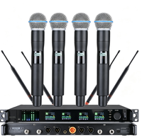 Microphone sans fil BHA Y-6004 à 4 canaux True Diversity, portée 500 m, 4 micros-casques UHF, montage en rack pour scène, église, performance en direct