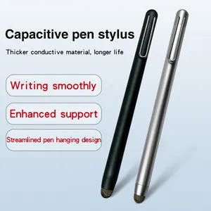 OEM Рекламный металлический корпус тканевый наконечник пассивный Универсальный сенсорный экран Стилус ручки с зажимом для ручки