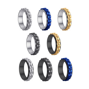 Yiwu DAICY新デザイン6MMギア回転リングチタン鋼不安救済リング女性男性用 - Product Image 6