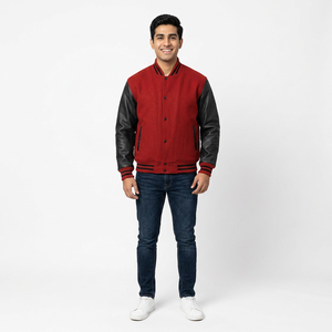 Unisex <b>High</b> Street PU <b>Leather</b> Baseball Bomber Jacket Embroidered Varsity Coat Spring Autumn Casual Wear for Men and Women - Product Image 1