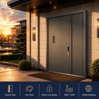 Porte d'entrée moderne personnalisée pour villa de luxe, modèle mère et fils