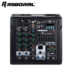 TD4 Mixeur DJ professionnel 2 canaux avec console audio 48V USB MP3 99 DSP