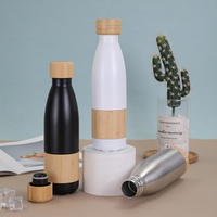 Nouvelle Tasse Isotherme en Acier Inoxydable 304 avec Fond et Couvercle en Bambou, Design Simple et Tendance pour Sports de Plein Air 6-12