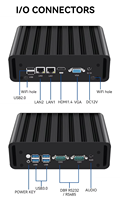 PC Mini Industri X31G 2x COM RS232 RS485 Intel N100 Celeron J6412 N2840 J4125 J1900 i3-5005U i5-5200U i7-4600U Windows Linux