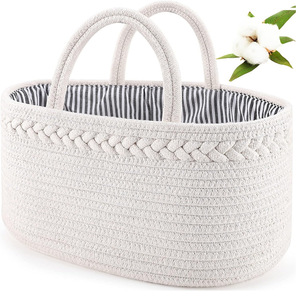 Bolsas <span class=keywords><strong>de</strong></span> Mano Promocionales, Cesta para <span class=keywords><strong>Pañales</strong></span> <span class=keywords><strong>de</strong></span> Bebé, Organizador <span class=keywords><strong>de</strong></span> <span class=keywords><strong>Pañales</strong></span>, Cesta <span class=keywords><strong>de</strong></span> Cuerda <span class=keywords><strong>de</strong></span> Algodón para Bebé - Product Image 2