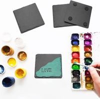 Vente en gros de magnifiques sous-verres personnalisés en ardoise noire en pierre sous-verre carré en vrac en ardoise pour boisson bar cuisine