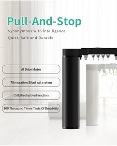 Rideau intelligent sans fil à télé<span class=keywords><strong>commande</strong></span> à moteur automatique pour la maison et ensemble de bricolage de draperie intelligente à rail fini - Product Image 6
