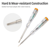 Stylo testeur de tension avec tournevis plat à pointe fendue pour importateurs d'outils électriques, modèle 1704, 80V à 500V, stylo testeur OEM