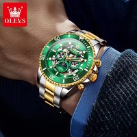 Montre automatique de luxe pour homme OLEVS 6715, mécanique, squelette, phase de lune, bracelet en acier inoxydable, étanche, lumineuse, pour affaires