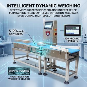 Contrôleur de poids en ligne LCD en acier inoxydable avec système d'éjection automatique |   Machine de pesage dynamique sur convoyeur à bande avec précision de 0,1 g ODM - Product Image 3