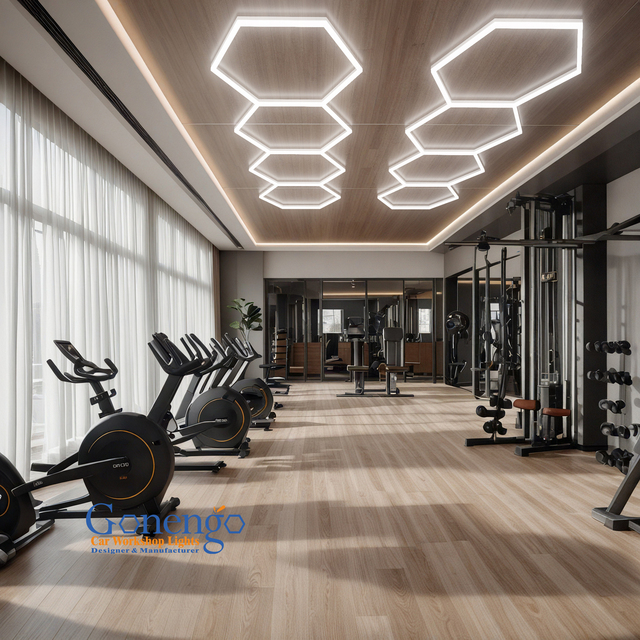 Illumination Decoration Gym Room High Brightness Hexagon Lighting Wall Mount Led Auto Shop Lights