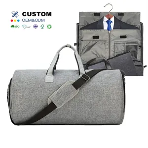 Custom Fashion Clothe Bags Weekender Unisex Luggage Sleeve Bags Suit Covers Travel Duffel Garment Bag with Single Shoes Pocket