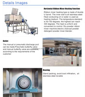 300 L personnalisé produit chimique industriel 100kg 500kg 1000kg 2ton Horizontal ruban mélangeur poudre de qualité alimentaire