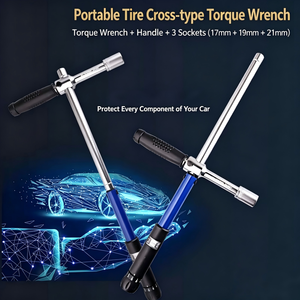 Llave Dinamométrica Ajustable Tipo Cruz de 490 mm, Acero al Cromo Vanadio, con Escala, Herramienta para Reparación de Neumáticos - Product Image 3