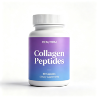 Capsules de collagène hydrolysé multi-sources, marque privée OEM, 60 unités, complément alimentaire pour la santé de la peau, des cheveux et des ongles