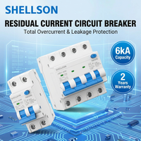 Interruptor Diferencial de Protección Contra Fugas de Corriente 3P+N 32A 40A 50A 63A OEM, Interruptor de Circuito RCCB, RCBO