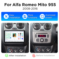 Autoradio Junsun 9 pouces 1280*720 avec Carplay sans fil pour ALFA Romeo MiTo 955 2008-2016, navigation GPS, lecteur multimédia