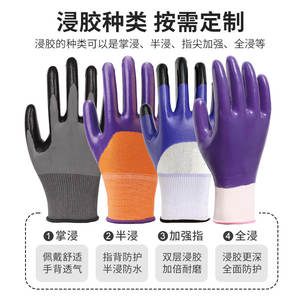 Guantes de Seguridad Recubiertos de Nitrilo Xingyu, Resistentes al Desgaste, al Aceite, a Ácidos y Álcalis, Anti-químicos, con Microdiamantes en Relieve - Product Image 2