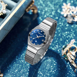 CHENXI 340女性用ステンレススチールウォッチ新しいクォーツ円形ダイヤモンド象眼細工カレンダー発光防水ファッションビジネススタイル - Product Image 3