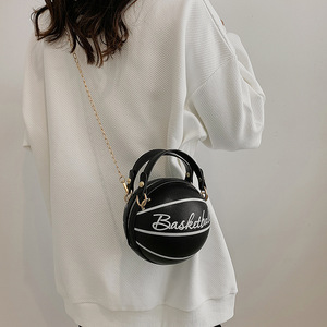 Bolsa Redonda Personalizada para Mulheres, Nova Bolsa de Ombro com Cadeado para Outono e Inverno 2025, Bolsa de Basquete e Futebol - Product Image 3
