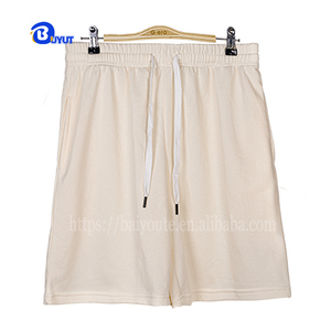 Logo personalizzato 100% poliestere Terry uomo sportivo da corsa pantaloni corti in bianco sublimazione solido pantaloncini da ginnastica da uomo con pareggi - Product Image 3